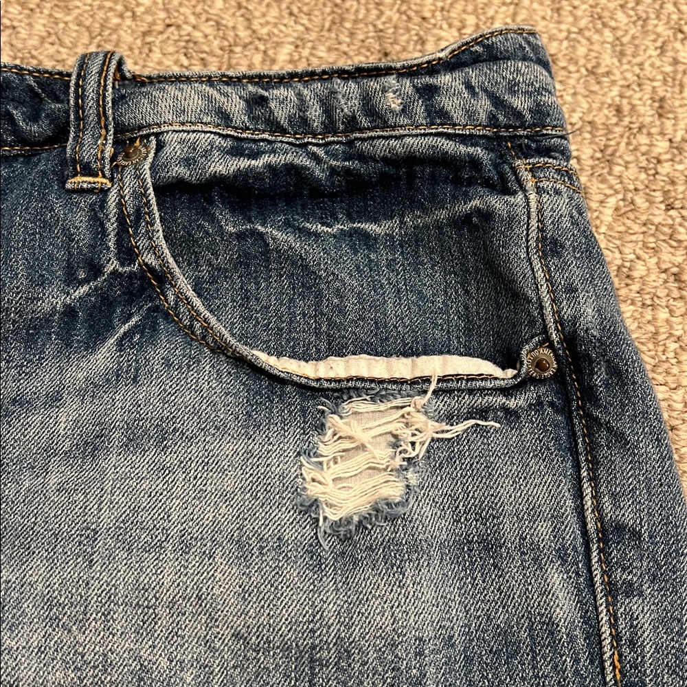 American Eagle cutoff distressed denim shorts, size 18 GUC! Y2K - Picture 3 of 7